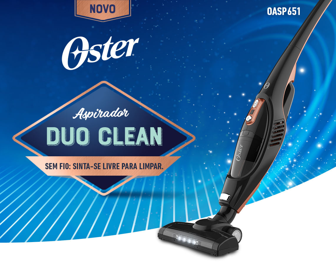 Aspirador de Vertical Sem Fio Oster Duo Clean 2 em - Loja - OsterBrasil